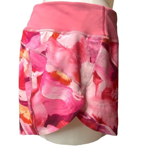 NWT Athleta Vibrant Pink Printed Run With It 3.5” Lined Short Size XL - Picture 3 of 14